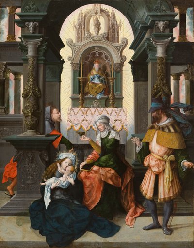 Heilige Familie mit St. Anna und St. Joachim von Flemish School