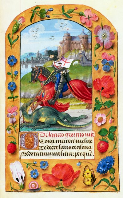 Hl. Georg und der Drache, aus einem Stundenbuch, wahrscheinlich Brügge, ca. 1500-05 von Flemish School