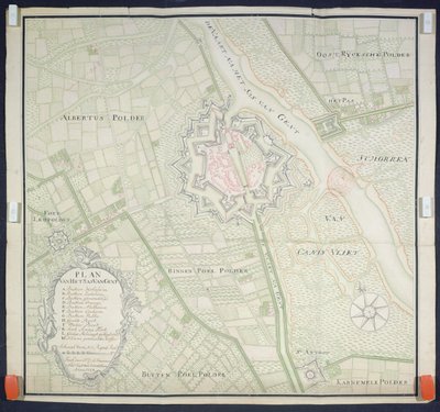 Karte von Sas de Gant und Umgebung, 1759 von Flemish School