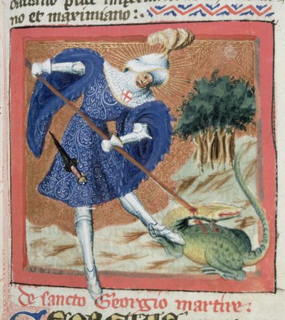 St. Georg und der Drache, aus Die Goldene Legende von Jacobus de Voragine (ca. 1228-98) von Flemish School