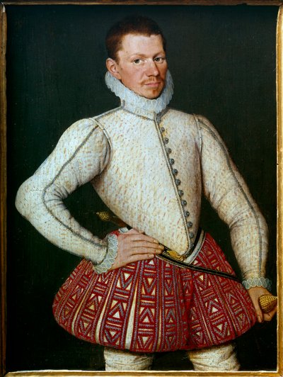 Porträt eines Gentlemans. Gemälde der flämischen Schule der zweiten Hälfte des 16. Jahrhunderts von Flemish School