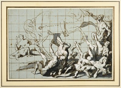 Studie für die Kirche der Miliz, die die Häresie zertritt von Flemish School