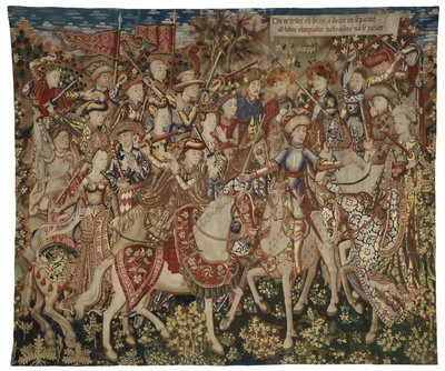 Tapisserie mit Herkules und seinen Gefährten auf dem Olymp, möglicherweise in Tournai hergestellt von Flemish School