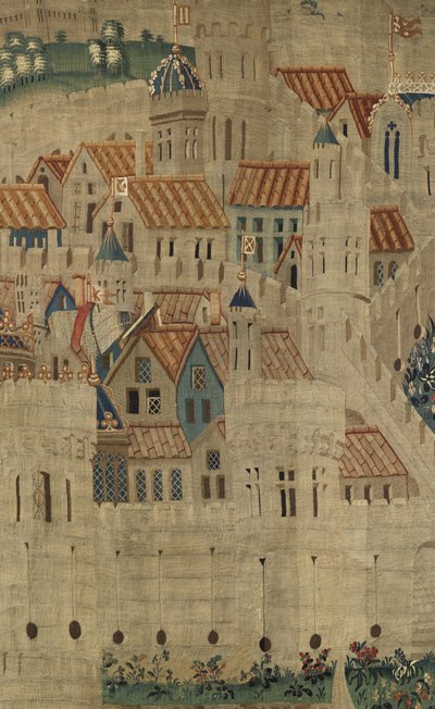 Wandteppich zeigt die Eroberungen von König Alfons V. von Portugal (Conquistas de Alfonso V de Portugal), Tournai. Detail von Flemish School