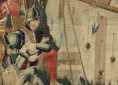 Wandteppich, der die Eroberungen von König Alfons V. von Portugal zeigt (Conquistas de Alfonso V de Portugal), Tournai. (Detail) von Flemish School