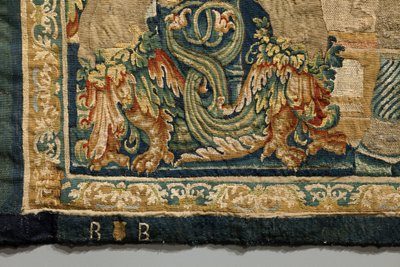 Wandteppich, der die Eroberungen von König Alfons V. von Portugal zeigt (Conquistas de Alfonso V de Portugal), Tournai. (Detail) von Flemish School