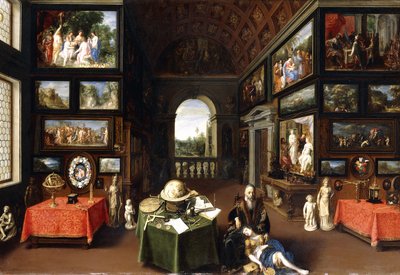 Das Innere einer Gemäldegalerie mit Personifikationen von Malerei und Zeichnung, um 1630 von Flemish School