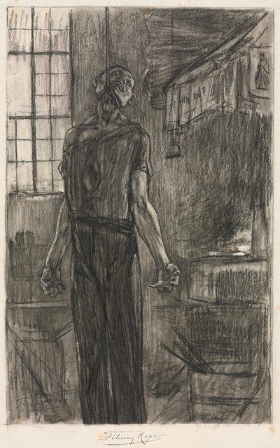 Der Gehängte in der Schmiede, ca. 1880 von Félicien Rops