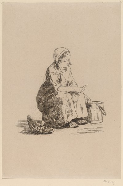 Die kleine Kartoffelschälerin La petite peleuse de pommes de terre von Félicien Rops