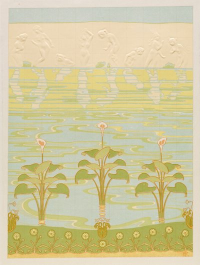 Dekoration in emaillierten Fliesen für Badezimmer, 1898 von Félix Albert Anthyme Aubert