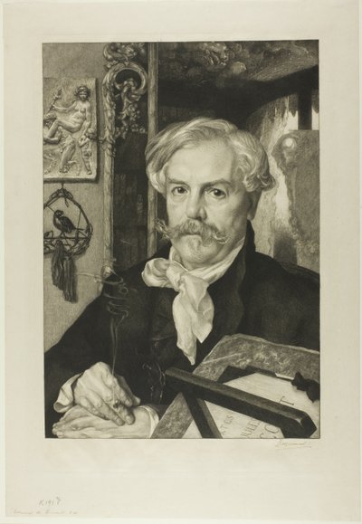 Porträt von Edmond de Goncourt von Félix Henri Bracquemond
