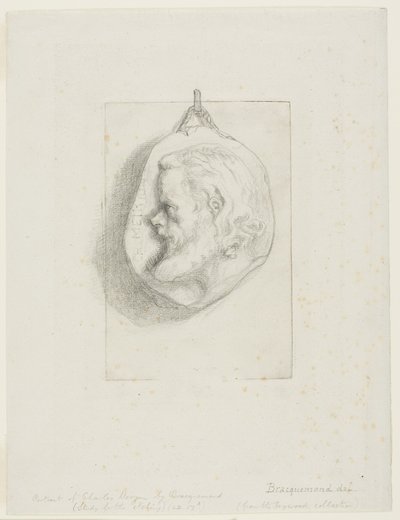 Profilporträt von Charles Meryon von Félix Henri Bracquemond