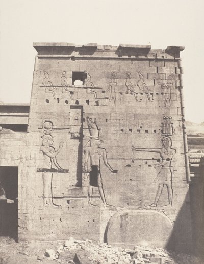 Ile de Fileh Philä, Zweiter Pylon - Östlicher Teil, 1851-52, gedruckt 1853-54 von Félix Teynard