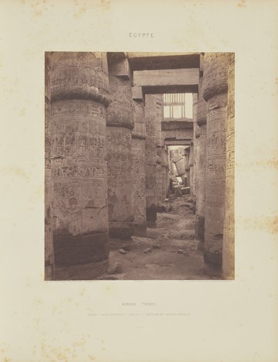 Karnak (Theben). Palast - Hypostylhalle - Quersicht vom Punkt K von Félix Teynard