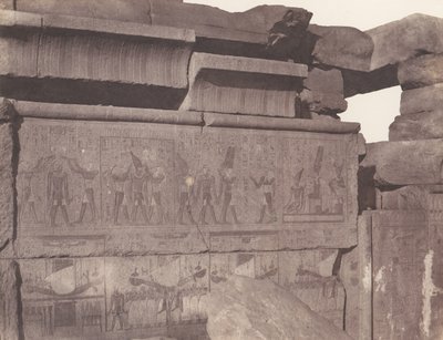 Karnak Theben, Palast - Granitkonstruktion - Skulptierte Dekoration..., 1851-52, gedruckt 1853-54 von Félix Teynard