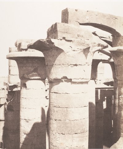 Karnak Theben, Palast - Hypostylsaal - Zentrale Kolonnade - Kapitelle..., 1851-52, gedruckt 1853-54 von Félix Teynard
