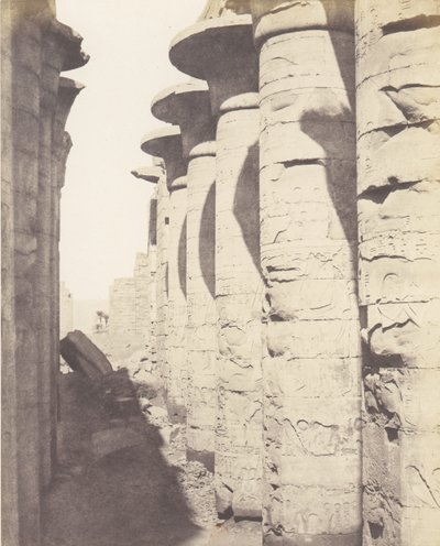 Karnak Theben, Palast - Hypostylsaal - Zentrale Kolonnade, 1851-52, gedruckt 1853-54 von Félix Teynard