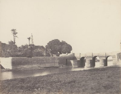 Syout, Brücke über den Großen Kanal, 1851-52, gedruckt 1853-54 von Félix Teynard