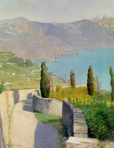 Landschaft am See von Chexbres aus von Félix Vallotton