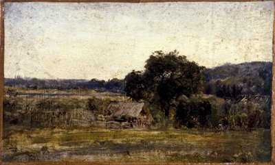 Reetdachhaus, zwischen 1850 und 1860 von Félix Ziem