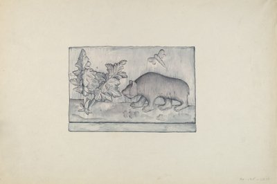 Relieftafel eines Bären von Flora Merchant
