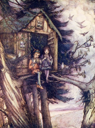 Baumkronen, wo Wendy und Peter glücklich lebten von Flora White