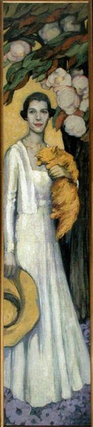 Porträt von Emily MacFadden mit ihrer Katze von Florence Lundborg