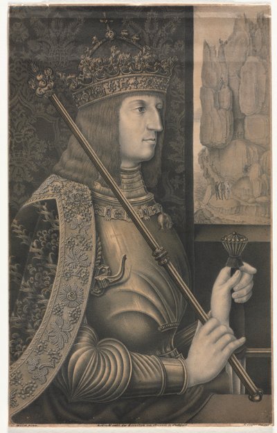Porträt von Kaiser Maximilian I. mit Krone und Zepter, 1825 von Florentin Lauter