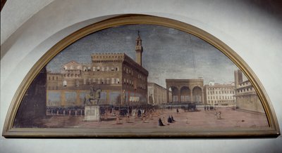 Lunette mit Blick auf die Piazza della Signoria, Florenz von Florentine School