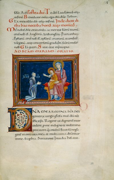 Madonna auf ihrem Thron mit dem Kind und dem Stifter (Cod. Pluteo XVII.3, c. 155) von Florentine School