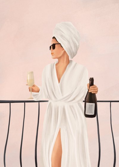 Luxus-Balkon-Champagner-Morgen von Flow Line