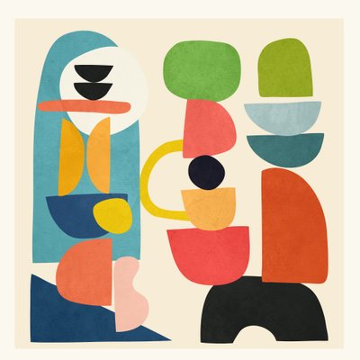 Lebendige abstrakte Formen von Flow Line