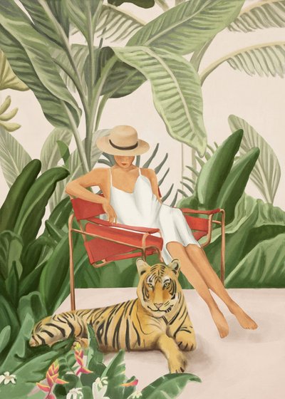Frau Tiger tropischer Rückzugsort von Flow Line