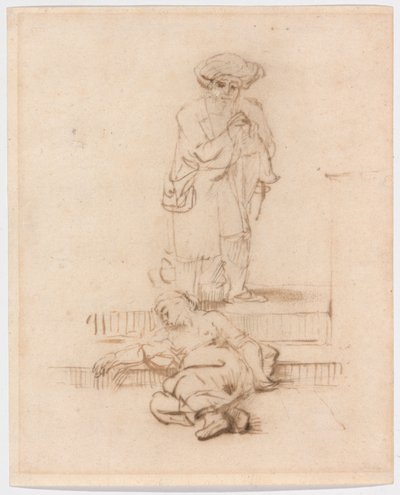 Kopie nach dem Leviten und der geschändeten Frau von Follower of Rembrandt van Rijn