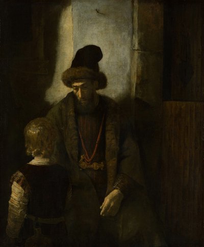 Jakobs Abschied von Benjamin von Follower of Rembrandt van Rijn