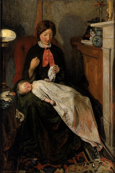 Warten: ein englisches Kaminzimmer von 1854-55 von Ford Madox Brown