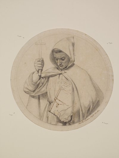 Wycliffe liest seine Bibelübersetzung - Studie eines Mönchs, der den katholischen Glauben repräsentiert von Ford Madox Brown