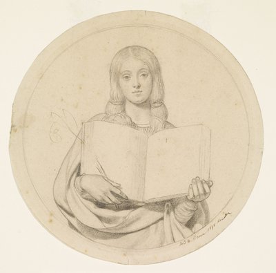 Wycliffe liest seine Bibelübersetzung - Studie einer jungen Frau, die den protestantischen Glauben repräsentiert von Ford Madox Brown