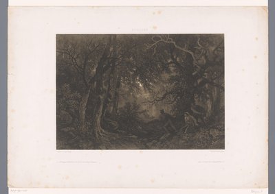 Räuber lauern einer Kutsche im Wald auf (Verhalende voorstellingen) von Fortuné Ferogio