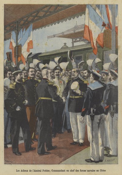 Abschiede von Admiral Edouard Pottier, Kommandant der französischen Seestreitkräfte in China von Fortune Louis Meaulle