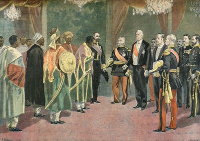 Felix Faure und die Botschafter von Menelik II. von Abessinien von Fortune Louis Meaulle