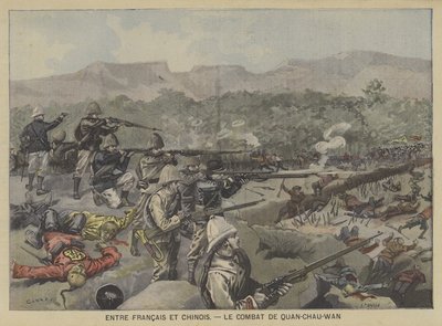 Kämpfe zwischen französischen und chinesischen Truppen in der Schlacht von Guangzhouwan von Fortune Louis Meaulle