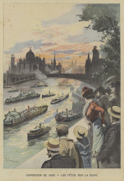 Schwimmender Karneval auf der Seine während der Weltausstellung 1900 in Paris von Fortune Louis Meaulle