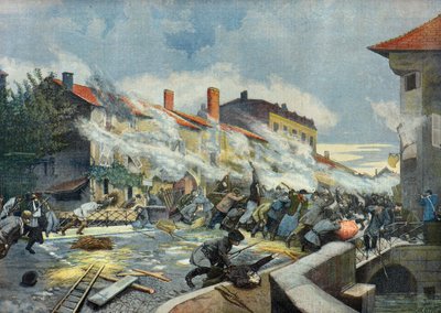 Die Verteidigung von Rambervillers durch die Bevölkerung gegen die Preußen von Fortune Louis Meaulle