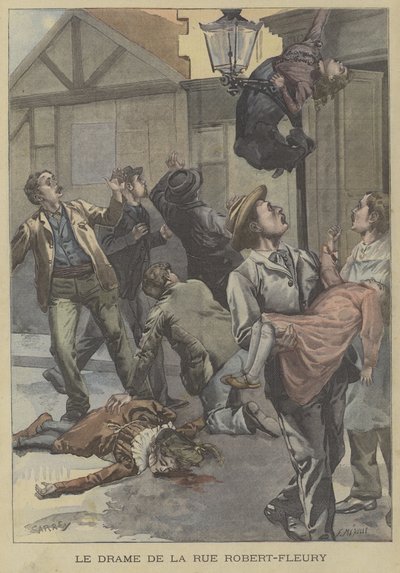 Mord und Selbstmord in der Rue Robert-Fleury, Paris von Fortune Louis Meaulle