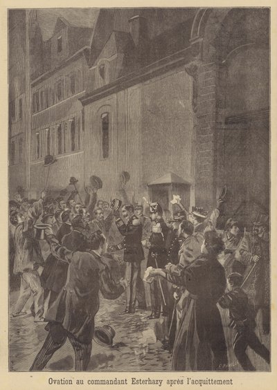 Ovationen für Major Esterhazy nach seinem Freispruch von Fortune Louis Meaulle