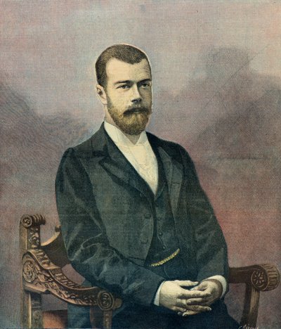 Porträt von Zar Nikolaus II. im Jahr 1896 (Gravur) von Fortune Louis Meaulle