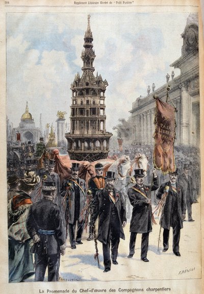 Promenade des Meisterwerks der Zimmermannsgesellen, graviert von Fortuné Louis Méaulle (1844-1916), späte 19. Jahrhundert von Fortune Louis Meaulle