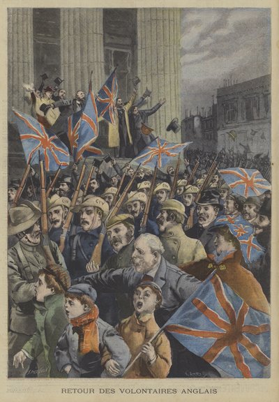 Soldaten der City of London Imperial Volunteers marschieren durch London nach ihrer Rückkehr aus dem Burenkrieg von Fortune Louis Meaulle
