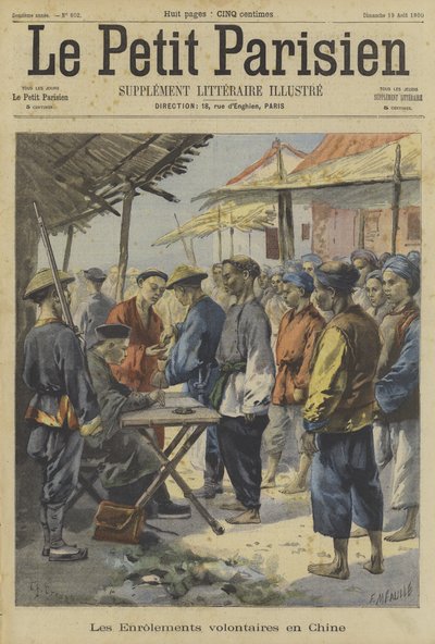 Der Boxeraufstand: Einschreibung von Freiwilligen in China von Fortune Louis Meaulle